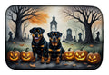Spooky Rottweiler Halloween Dish Drying Mat