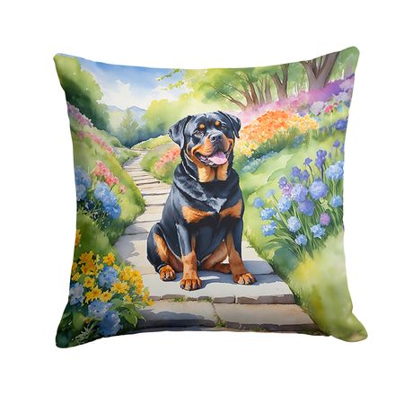 Rottweiler Spring Path Indoor-Outdoor Throw Pillow