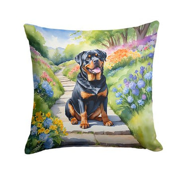 Rottweiler Spring Path Indoor-Outdoor Throw Pillow