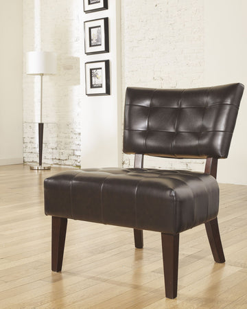 Essena Brown Tufted Accent Chair with Oversized Seat