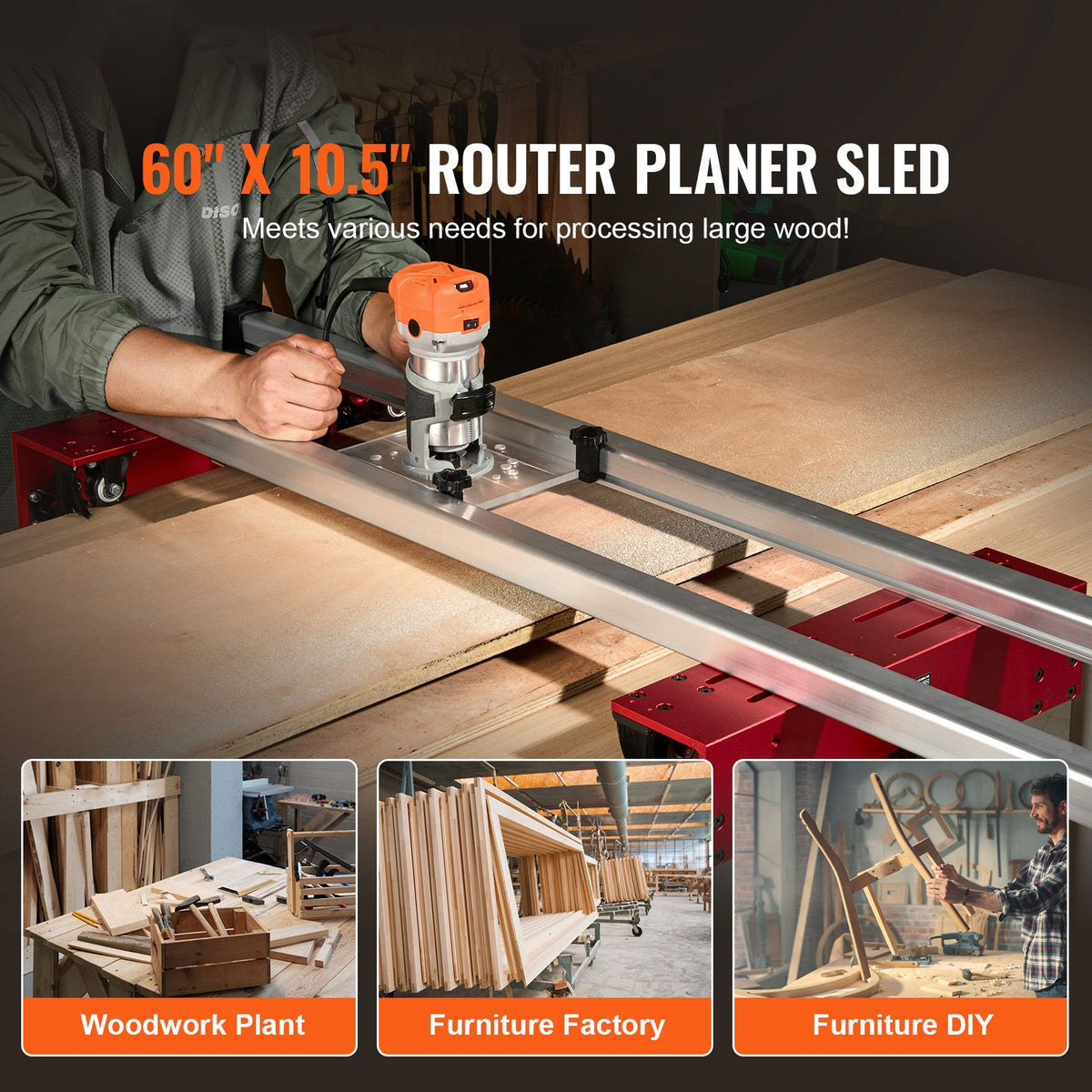 Adjustable Router Sled for Slab Flattening