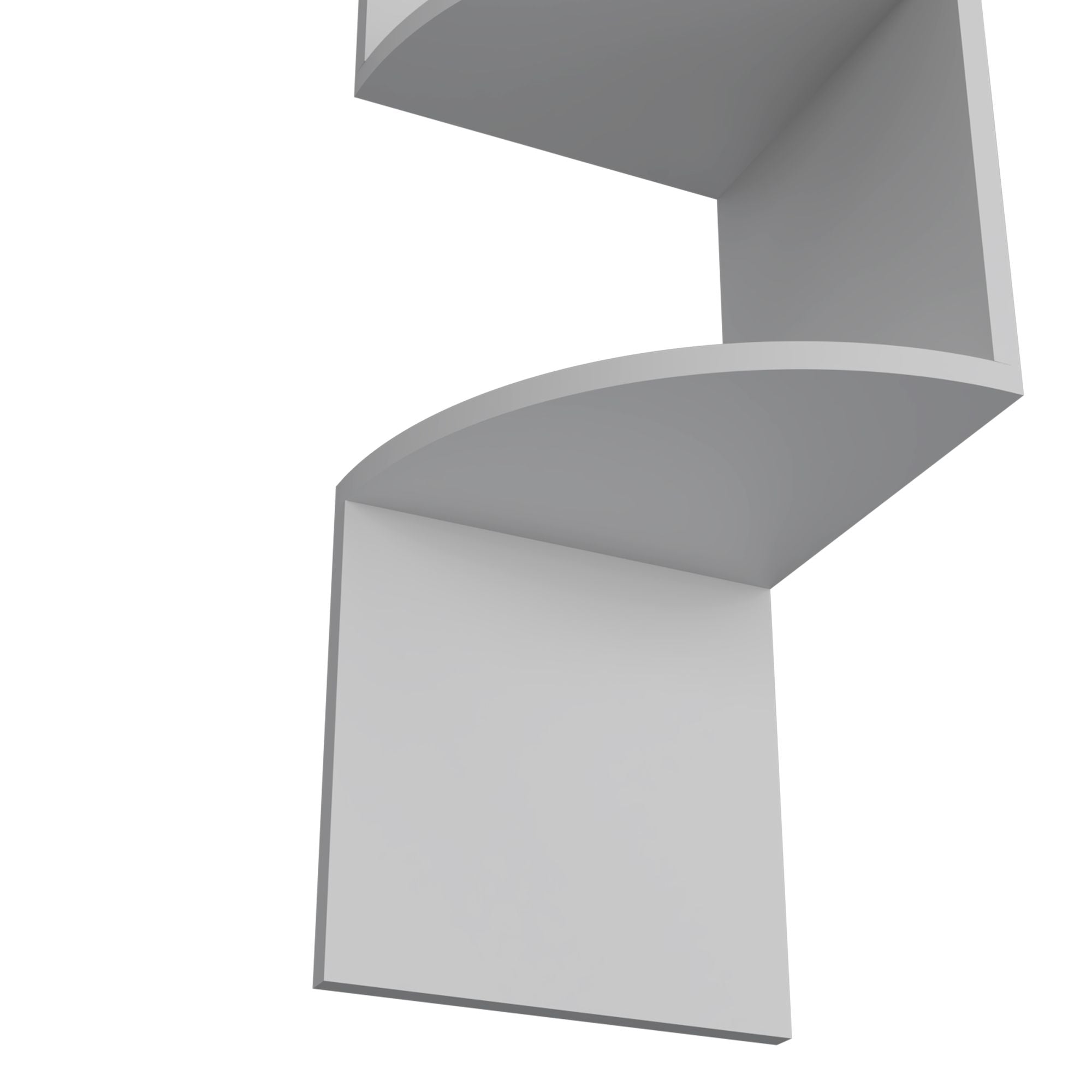 Roy Corner Floating Shelf, Modern 4-Tier Display, White