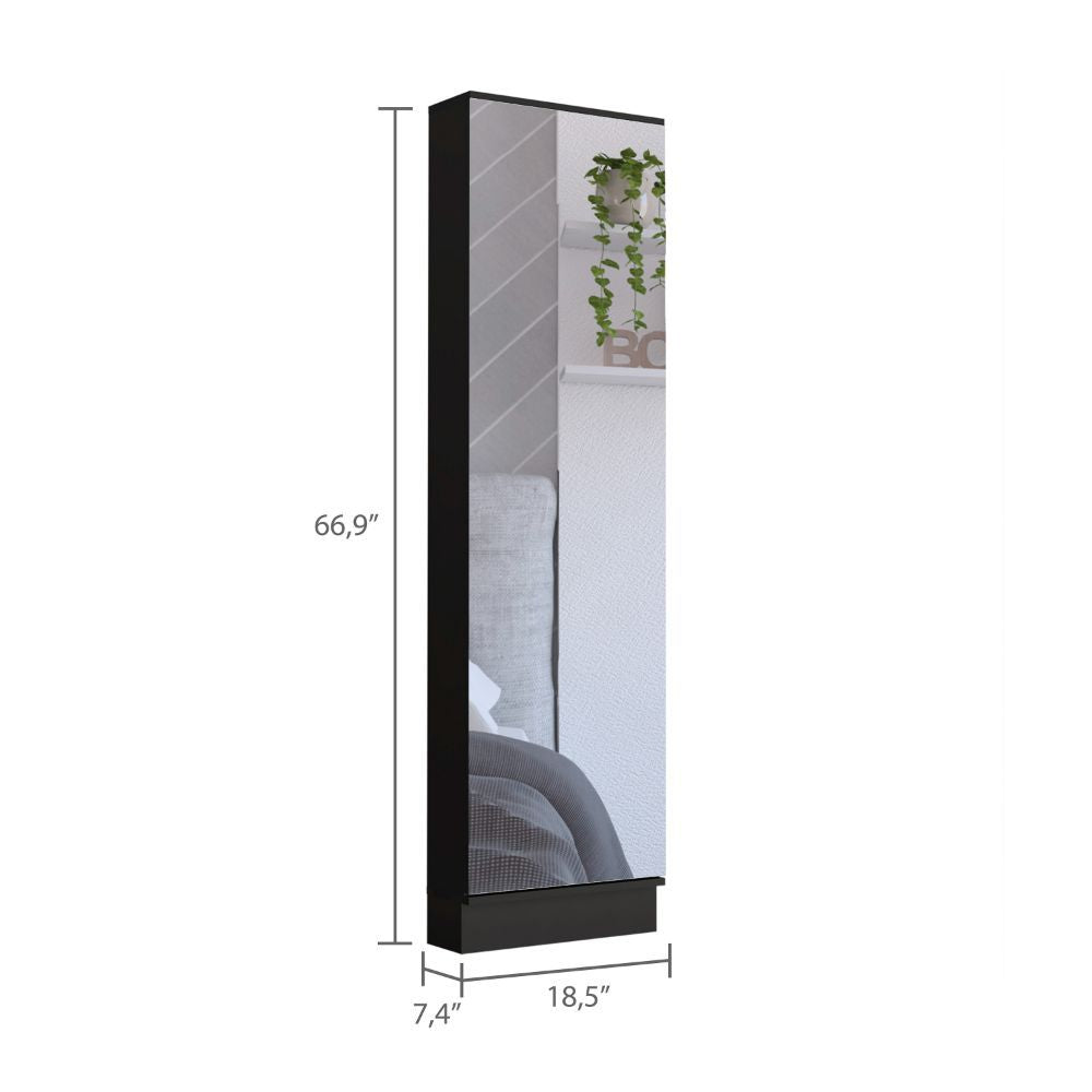 Ruan XL Shoe Rack with Mirror – Five Interior Shelves