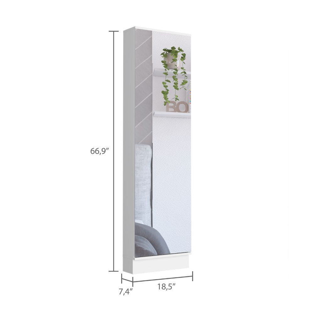 Ruan XL Shoe Rack with Mirror – Five Interior Shelves