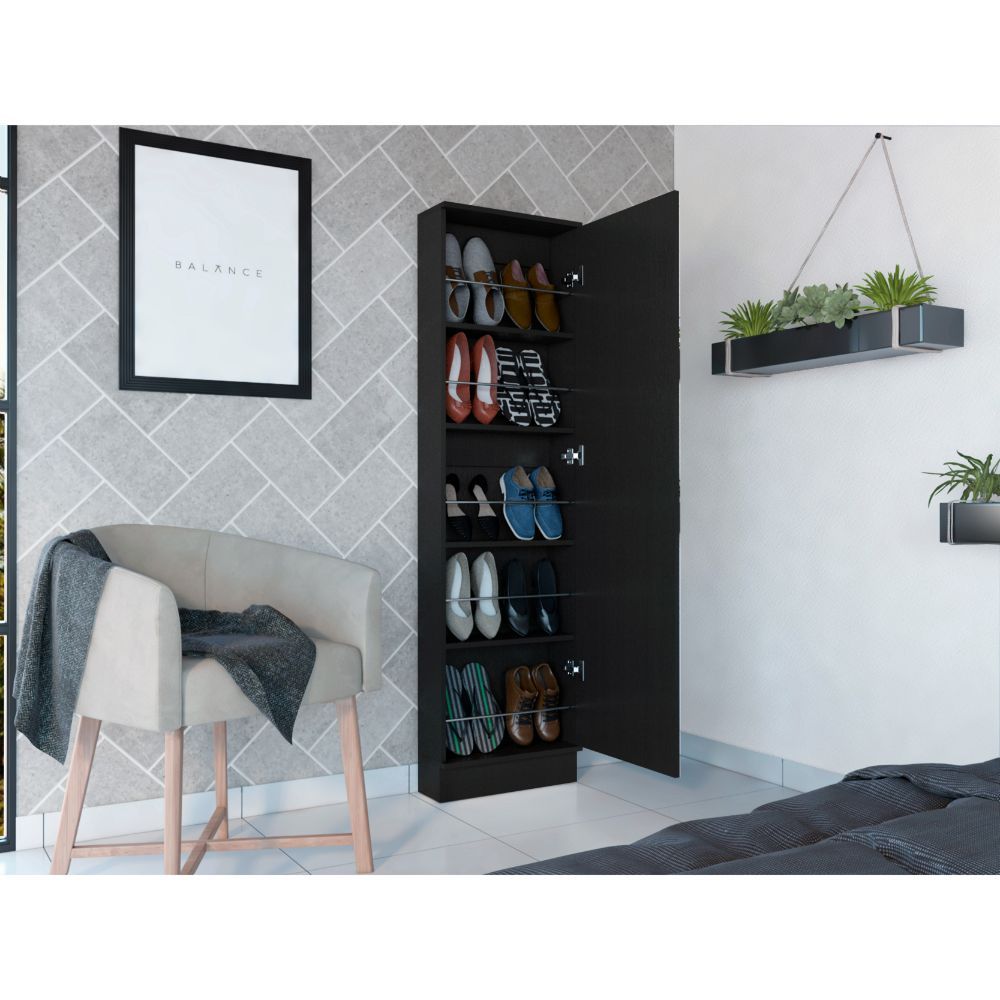 Ruan XL Shoe Rack with Mirror – Five Interior Shelves