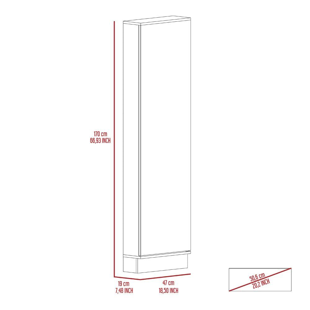 Ruan XL Shoe Rack with Mirror – Five Interior Shelves