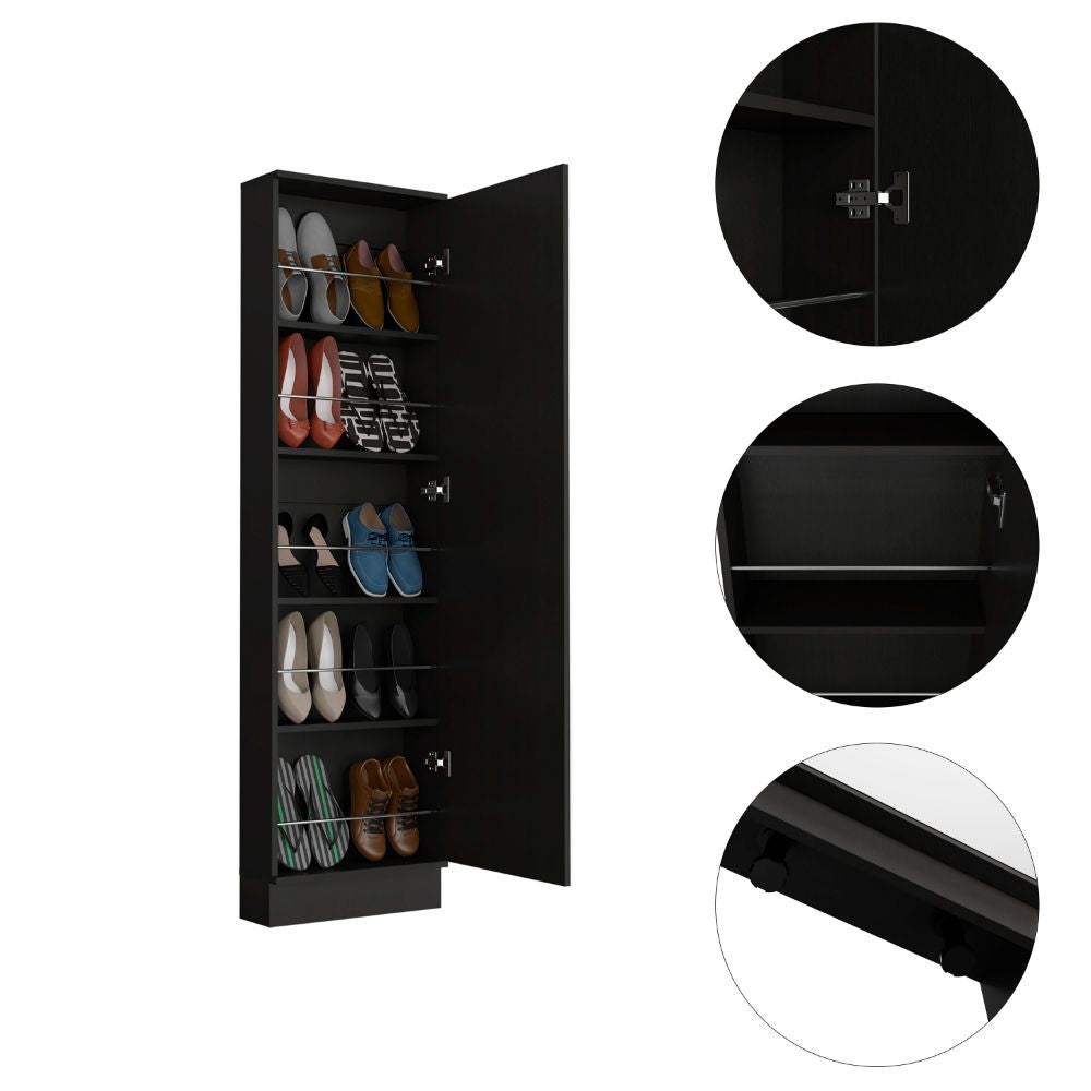 Ruan XL Shoe Rack with Mirror – Five Interior Shelves