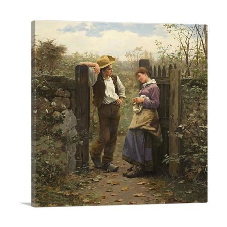 Rural Courtship Wall Art with Expressive Detail