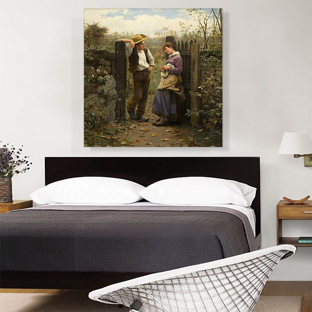 Rural Courtship Wall Art with Expressive Detail