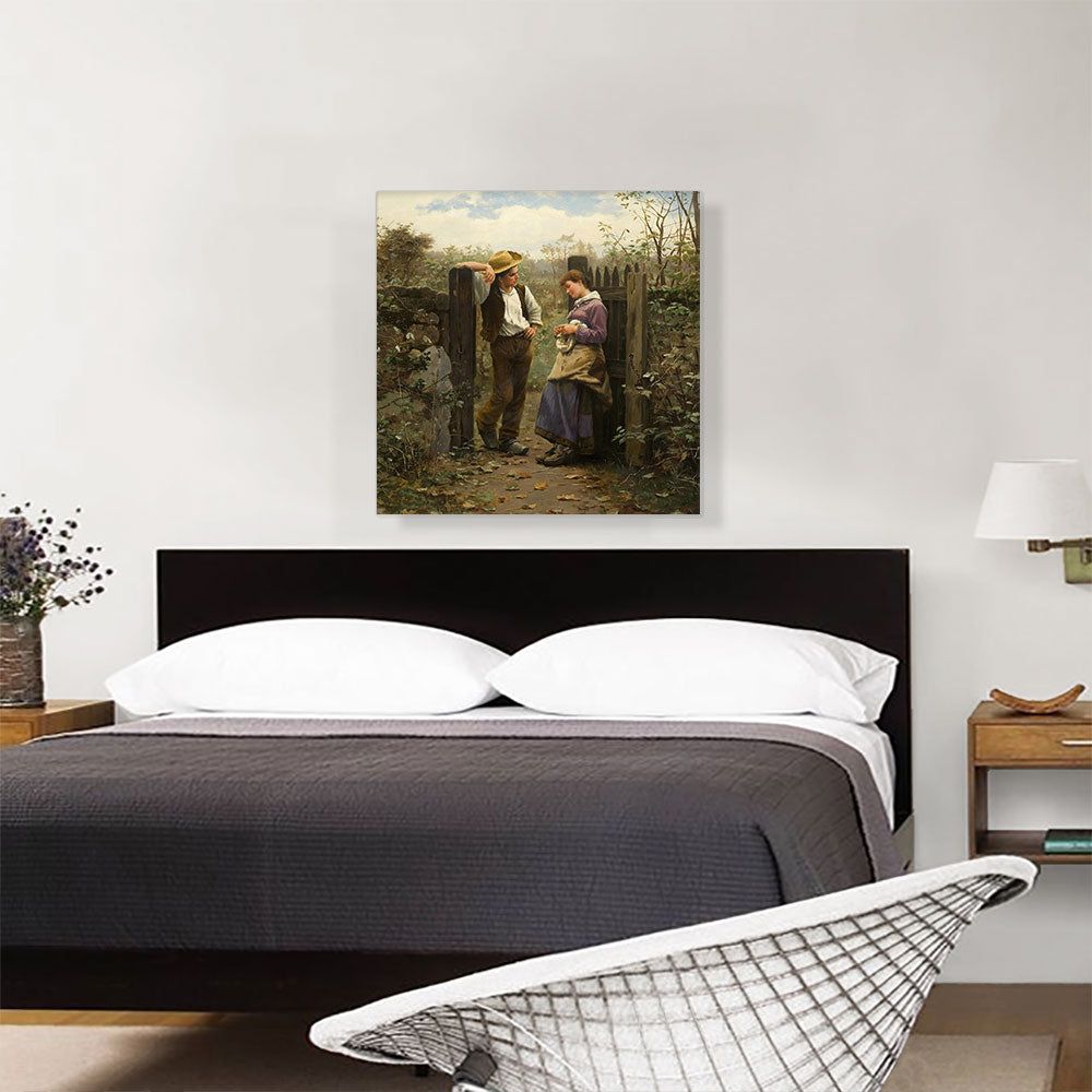 Rural Courtship Wall Art with Expressive Detail