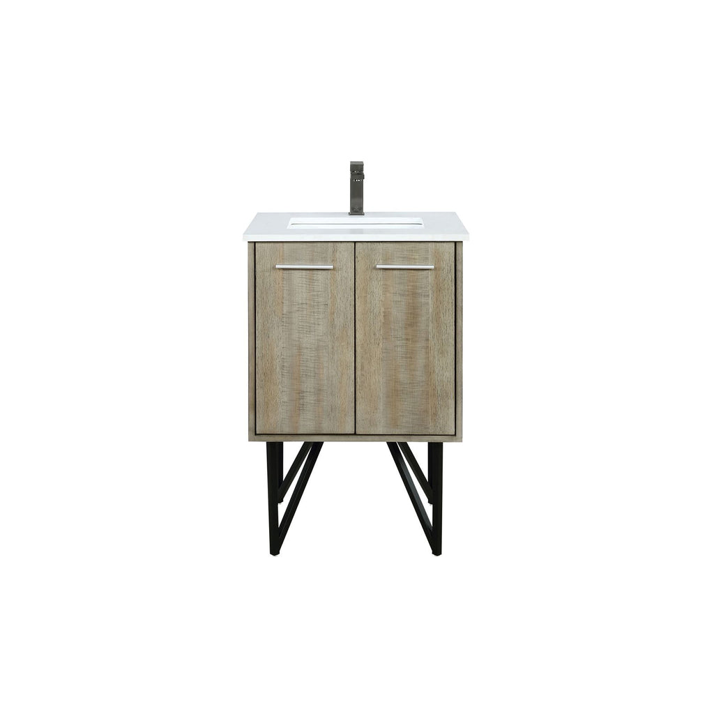 Rustic Acacia Bath Vanity with Gunmetal Faucet