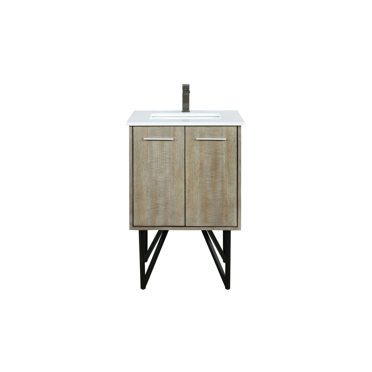 Rustic Acacia Bath Vanity with Gunmetal Faucet