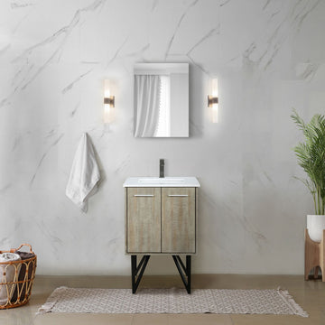 Rustic Acacia Bath Vanity with Gunmetal Faucet
