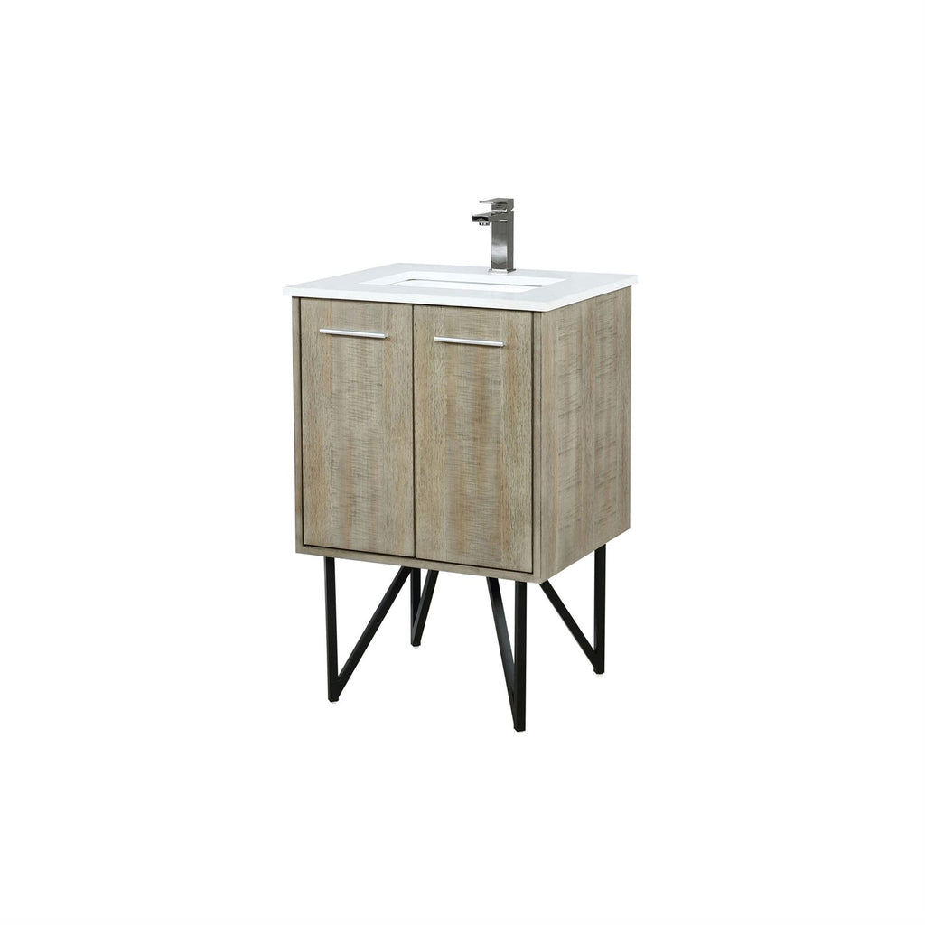 Rustic Acacia Bath Vanity with Gunmetal Faucet
