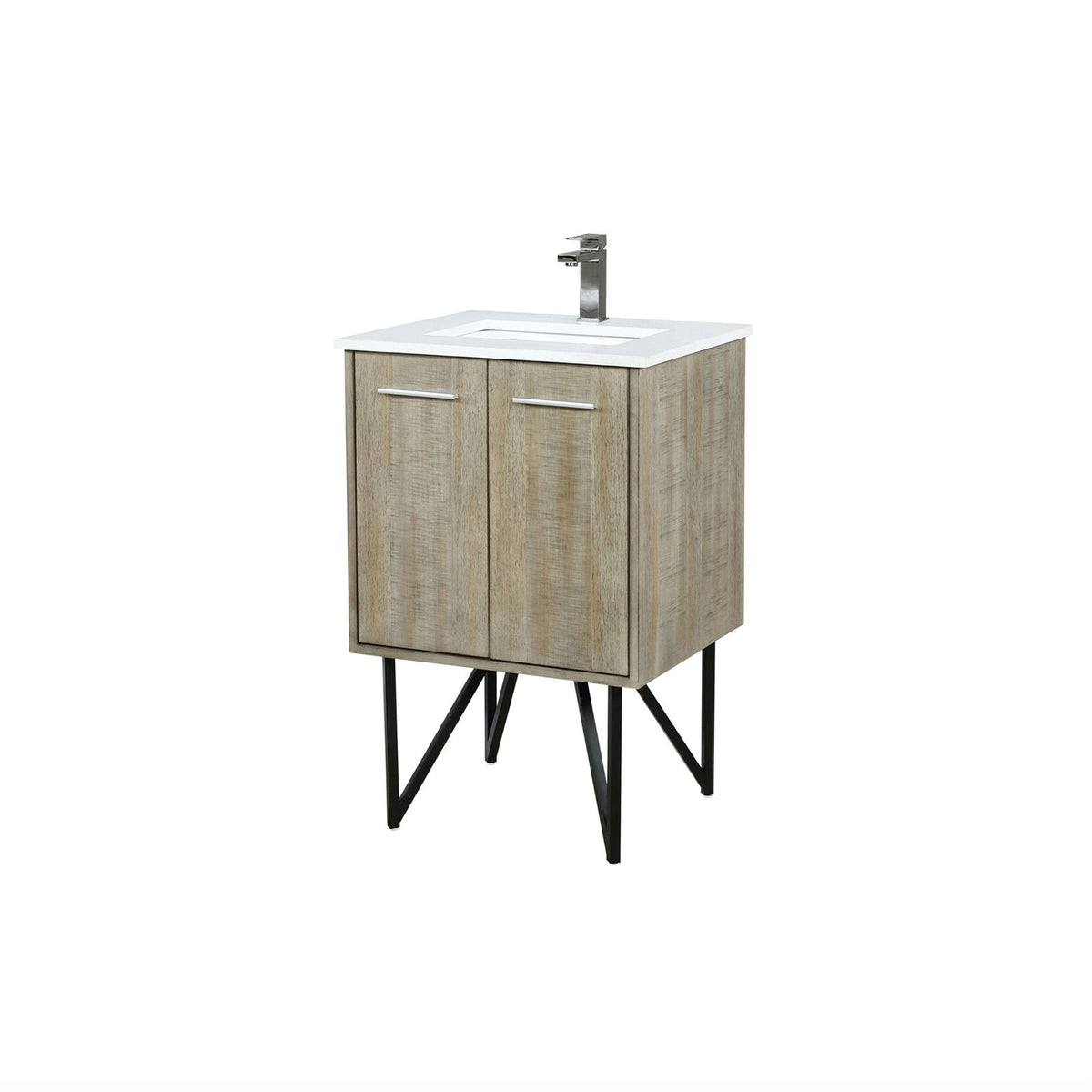 Rustic Acacia Bath Vanity with Gunmetal Faucet