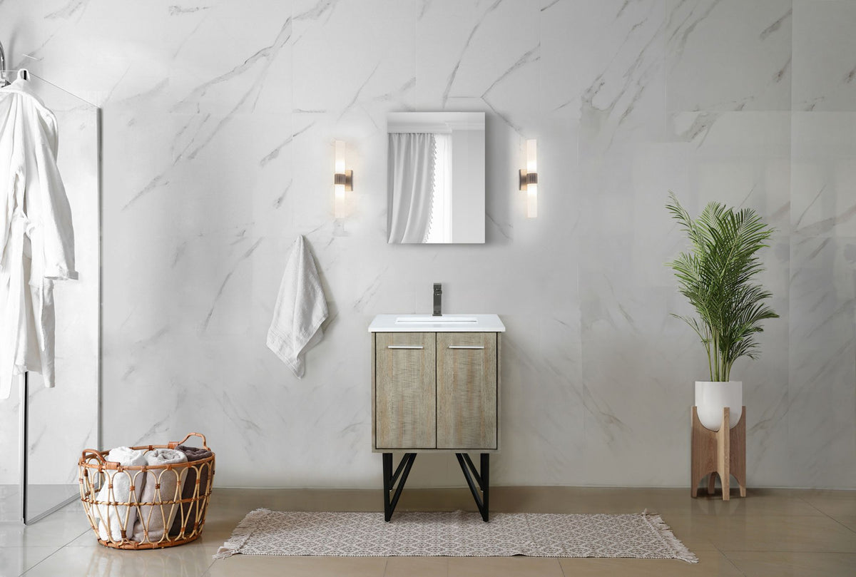 Rustic Acacia Bath Vanity with Gunmetal Faucet