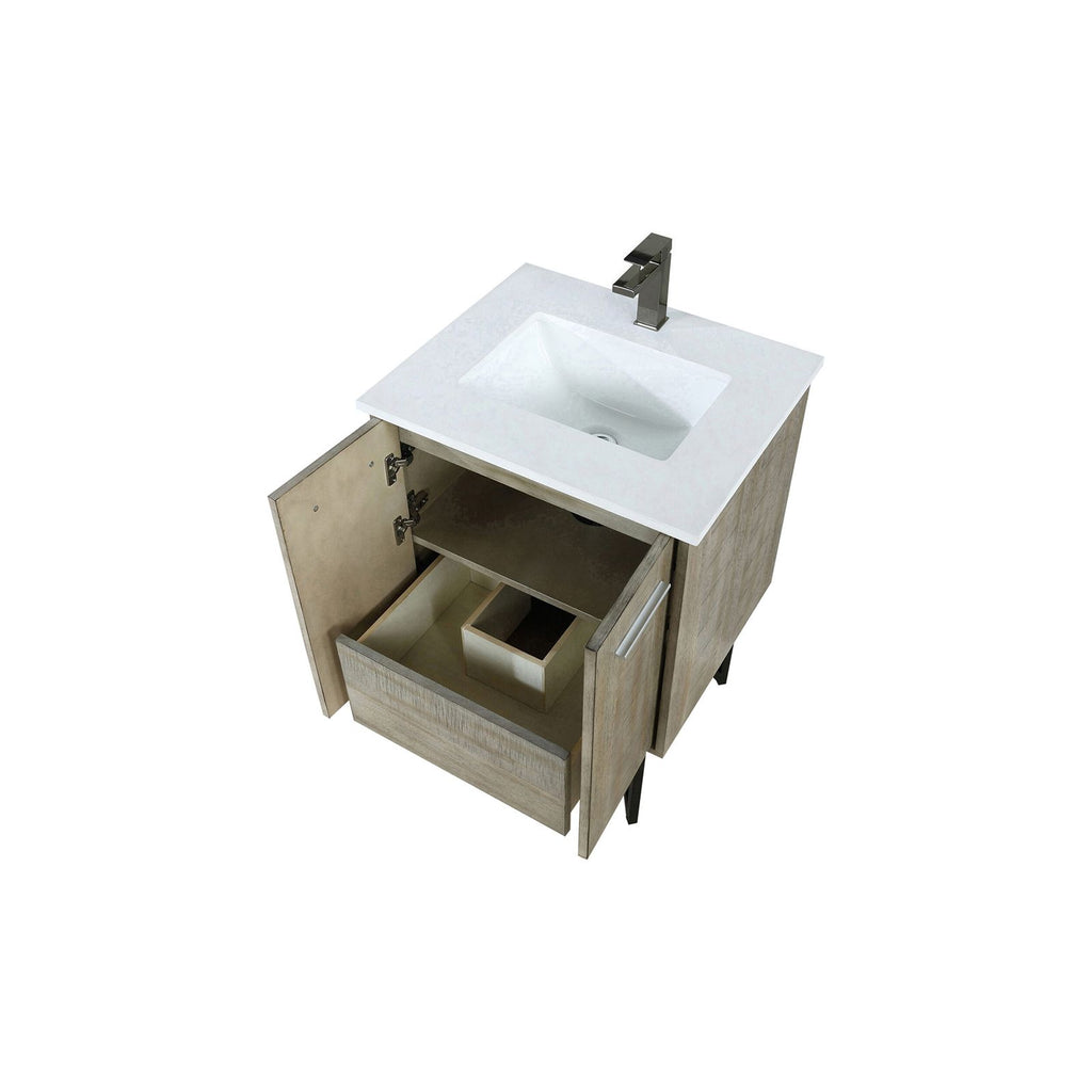 Rustic Acacia Bath Vanity with Gunmetal Faucet