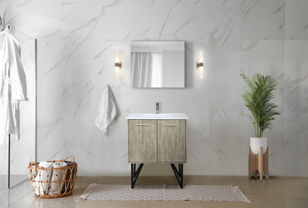 Rustic Acacia Bath Vanity. W x. D, Cultured Marble Top and Chrome Faucet Set