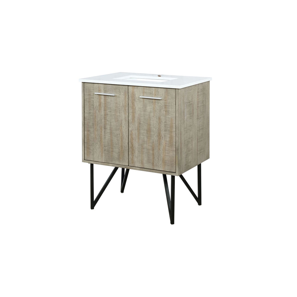 Rustic Acacia Bath Vanity with Marble Top and Soft Close Storage
