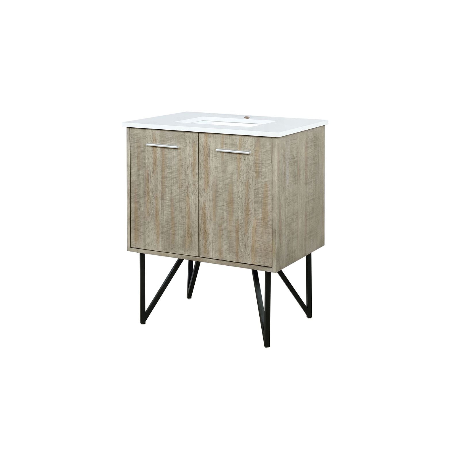 Rustic Acacia Bath Vanity with Marble Top and Soft Close Storage