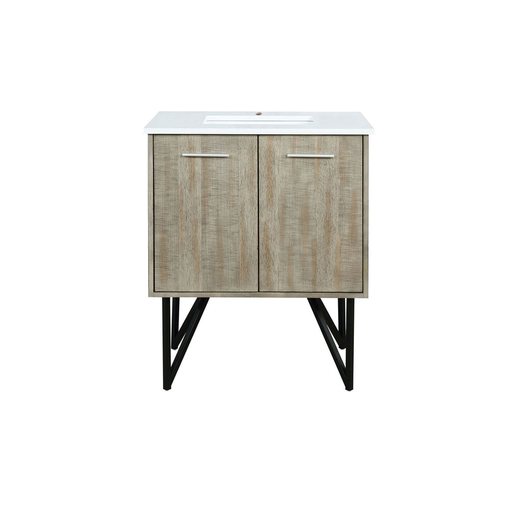 Rustic Acacia Bath Vanity with Marble Top and Soft Close Storage
