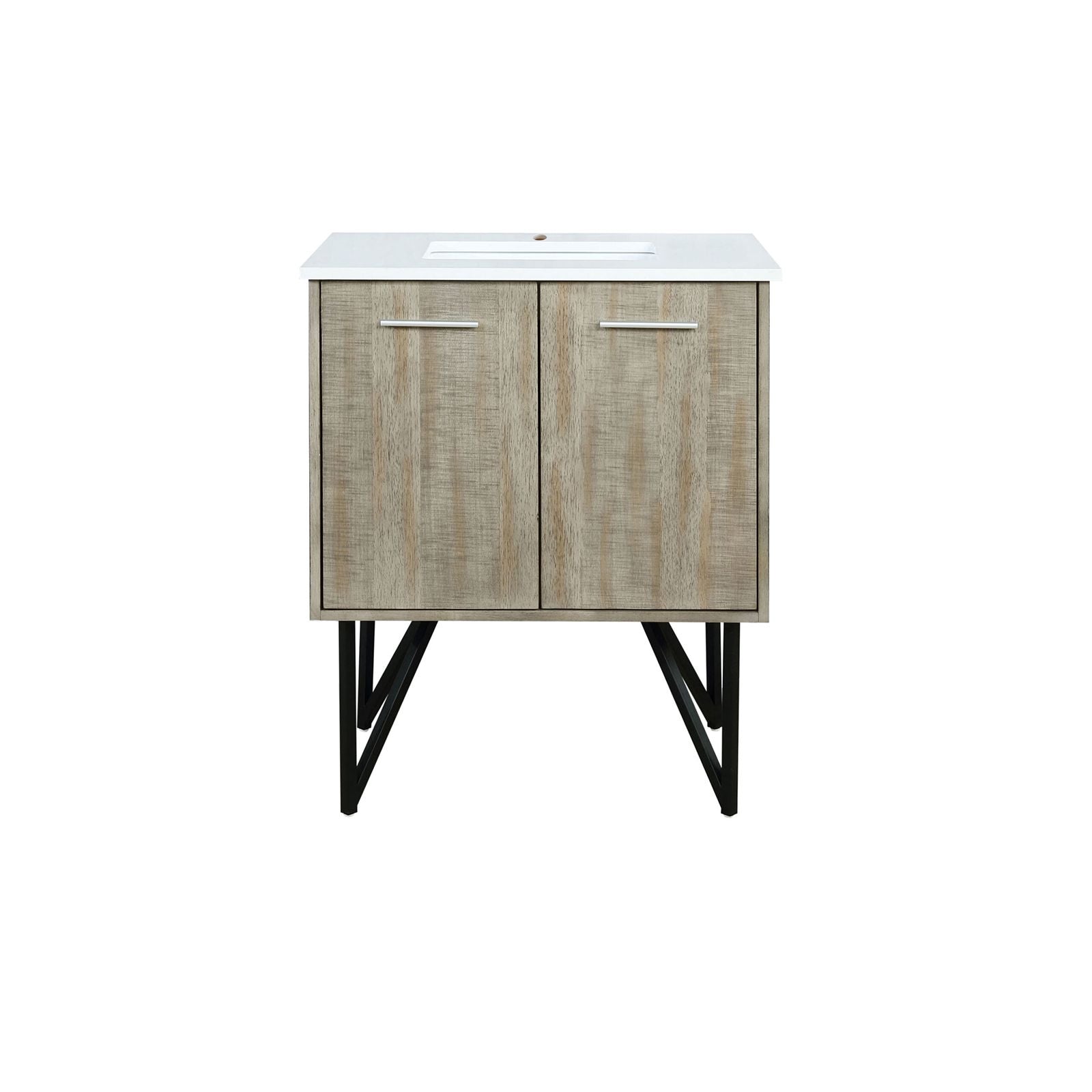 Rustic Acacia Bath Vanity with Marble Top and Soft Close Storage