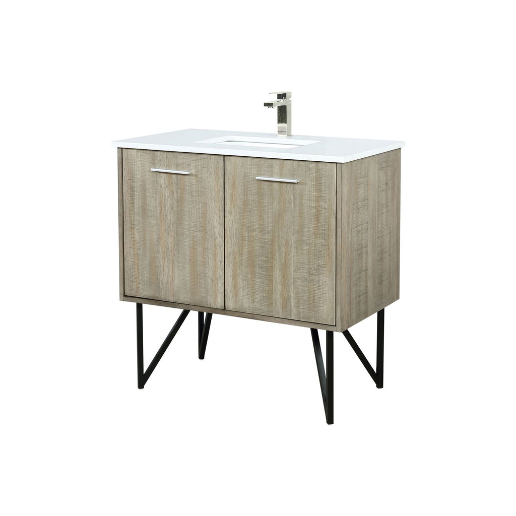 Bath Vanity with Marble Top, Soft-Close Cabinet, and Brushed Nickel Faucet