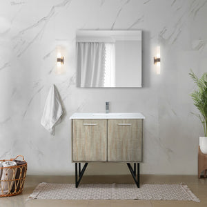Rustic Acacia Bath Vanity with Marble Top and Chrome Faucet