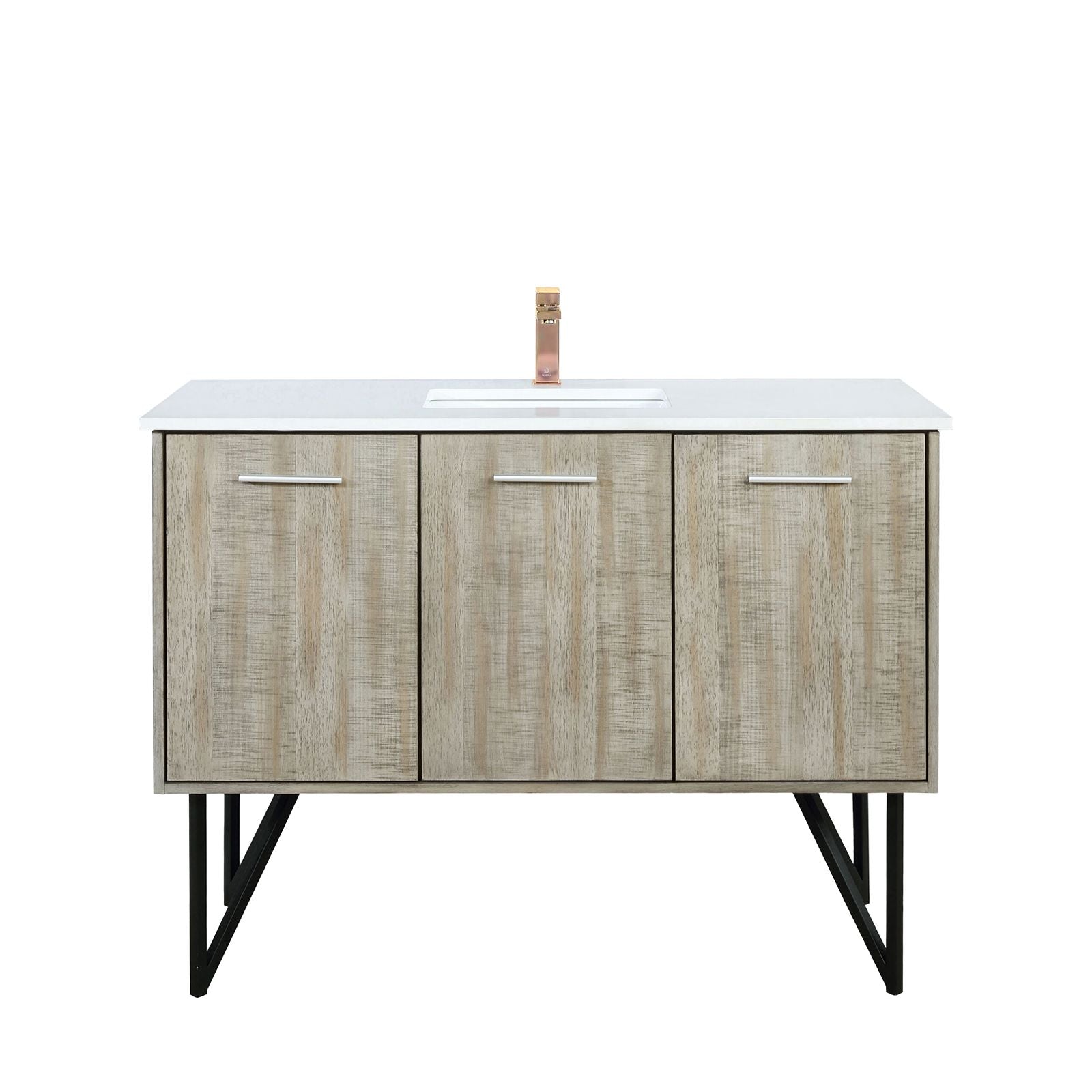 Bathroom Vanity with Ample Storage, Marble Top, and Rose Gold Faucet