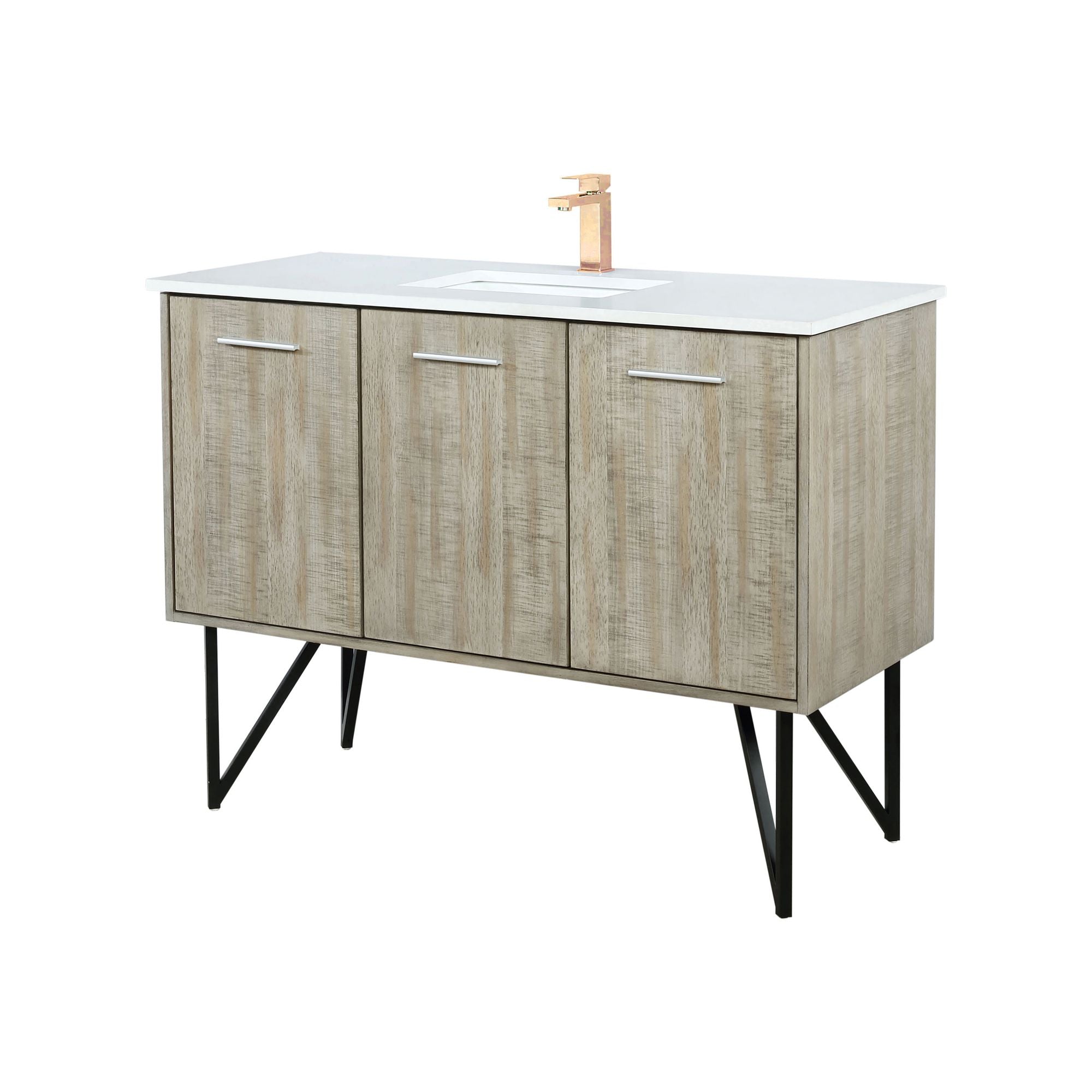 Bathroom Vanity with Ample Storage, Marble Top, and Rose Gold Faucet