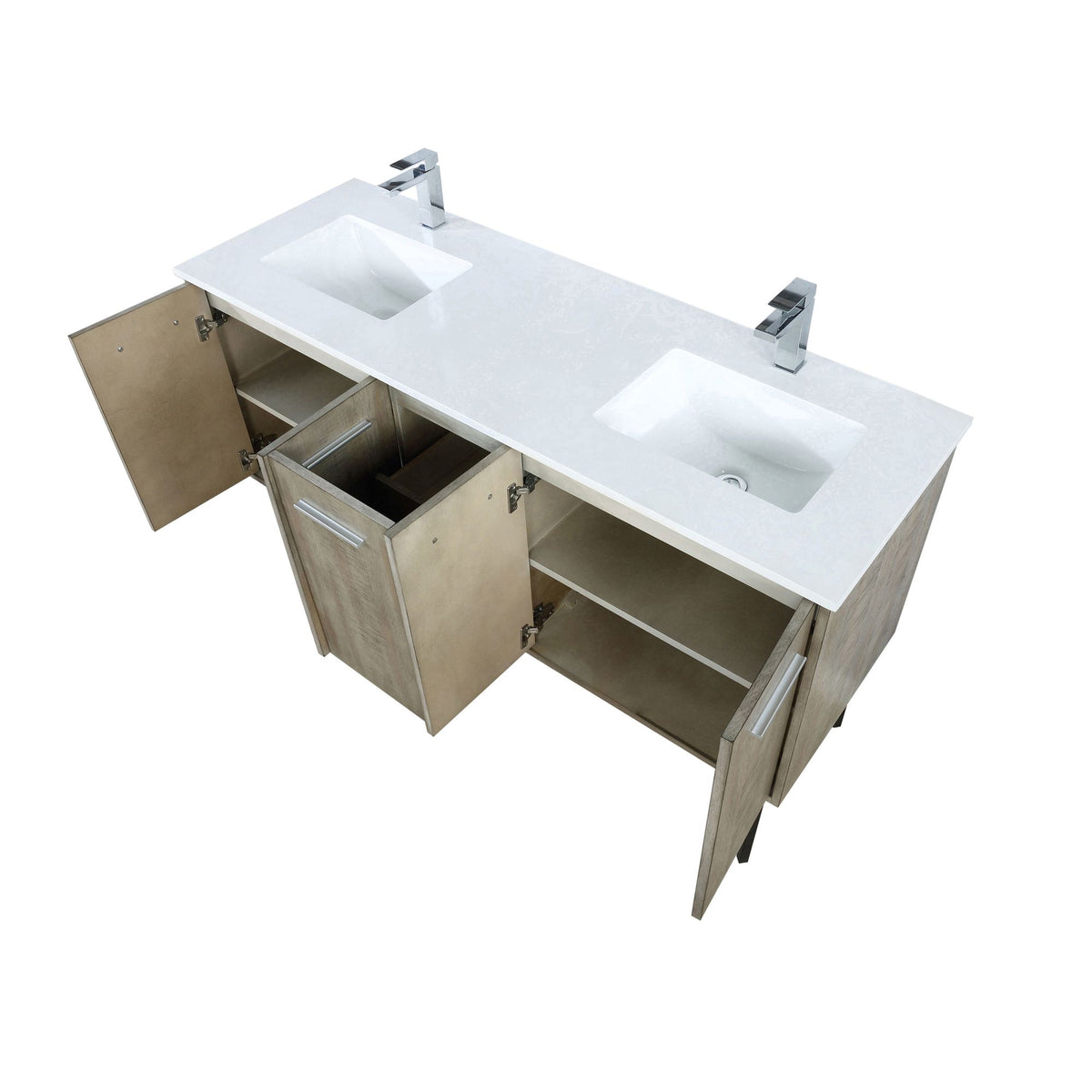 Double Bath Vanity with Soft-Close Storage and Faucet Included