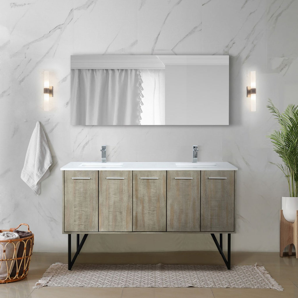 Double Bath Vanity with Soft-Close Storage and Faucet Included