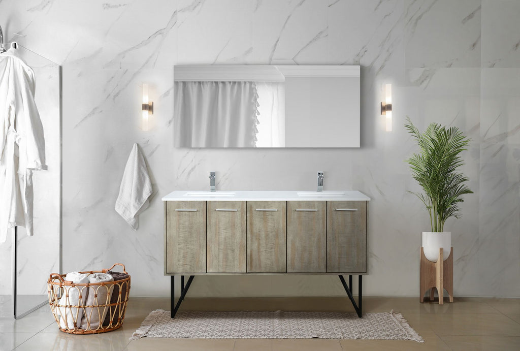 Double Bath Vanity with Soft-Close Storage and Faucet Included