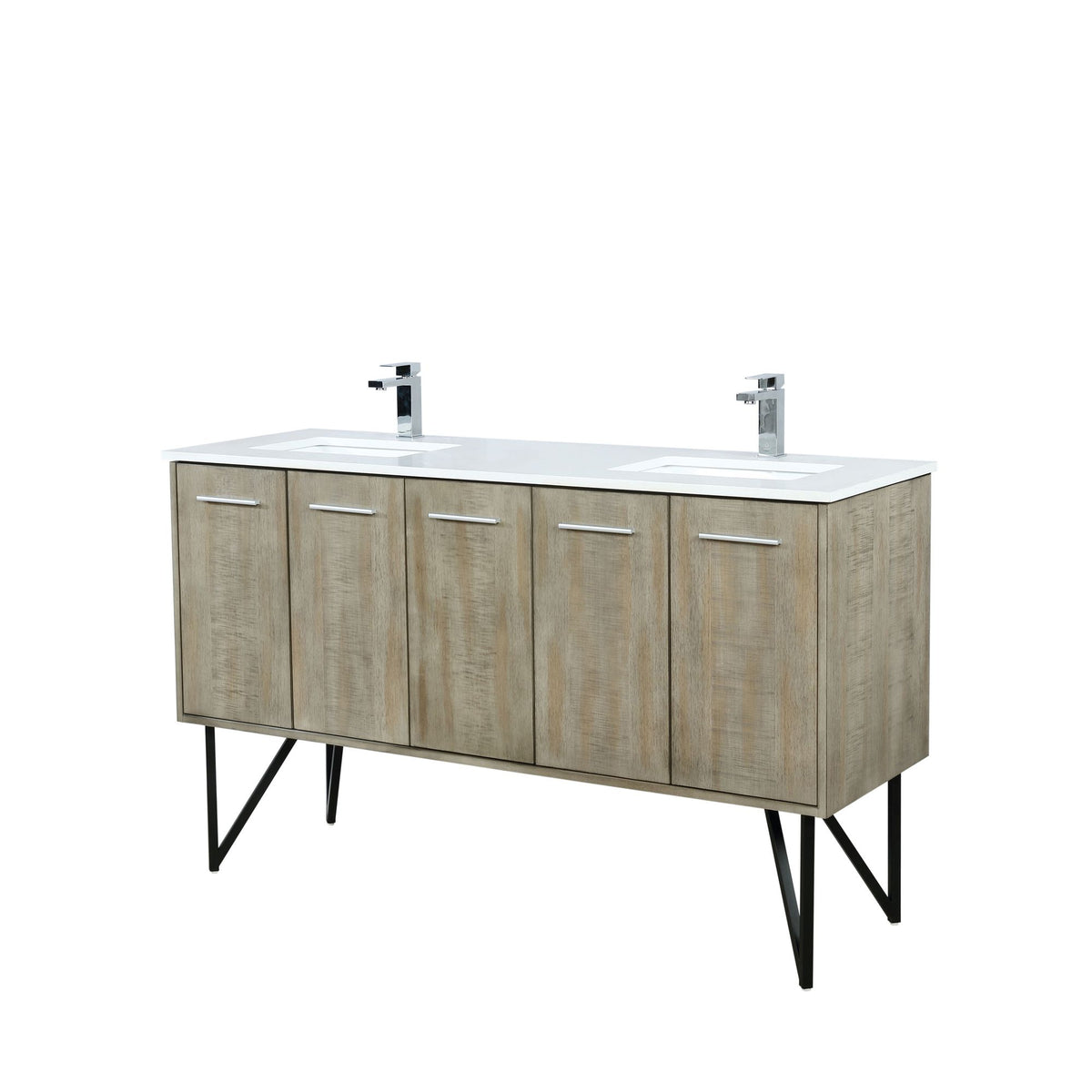 Double Bath Vanity with Soft-Close Storage and Faucet Included