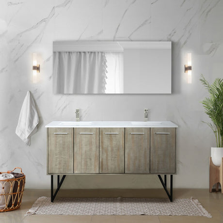 Rustic Double Bath Vanity with Soft-Close Features