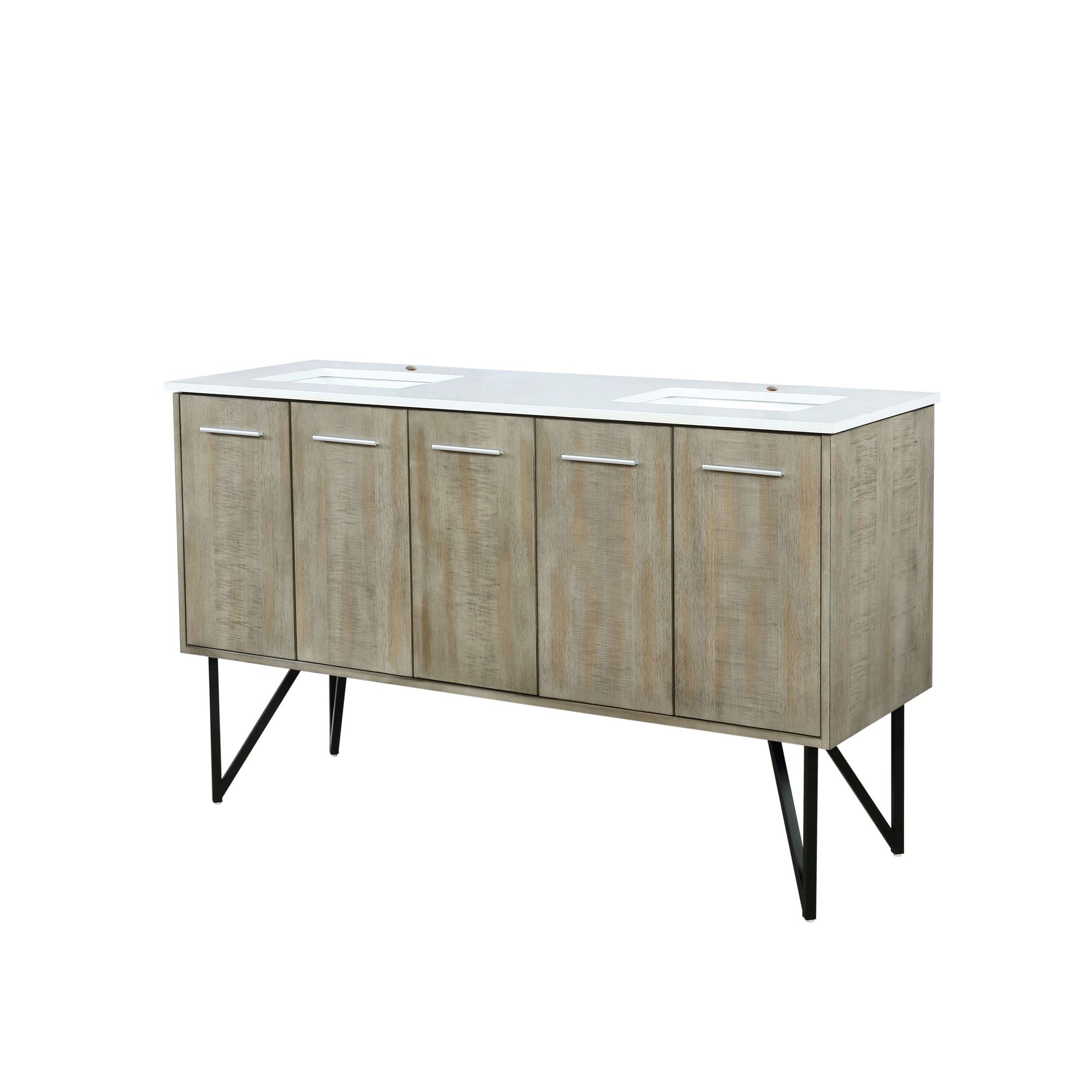 Rustic Double Bath Vanity with Soft-Close Features
