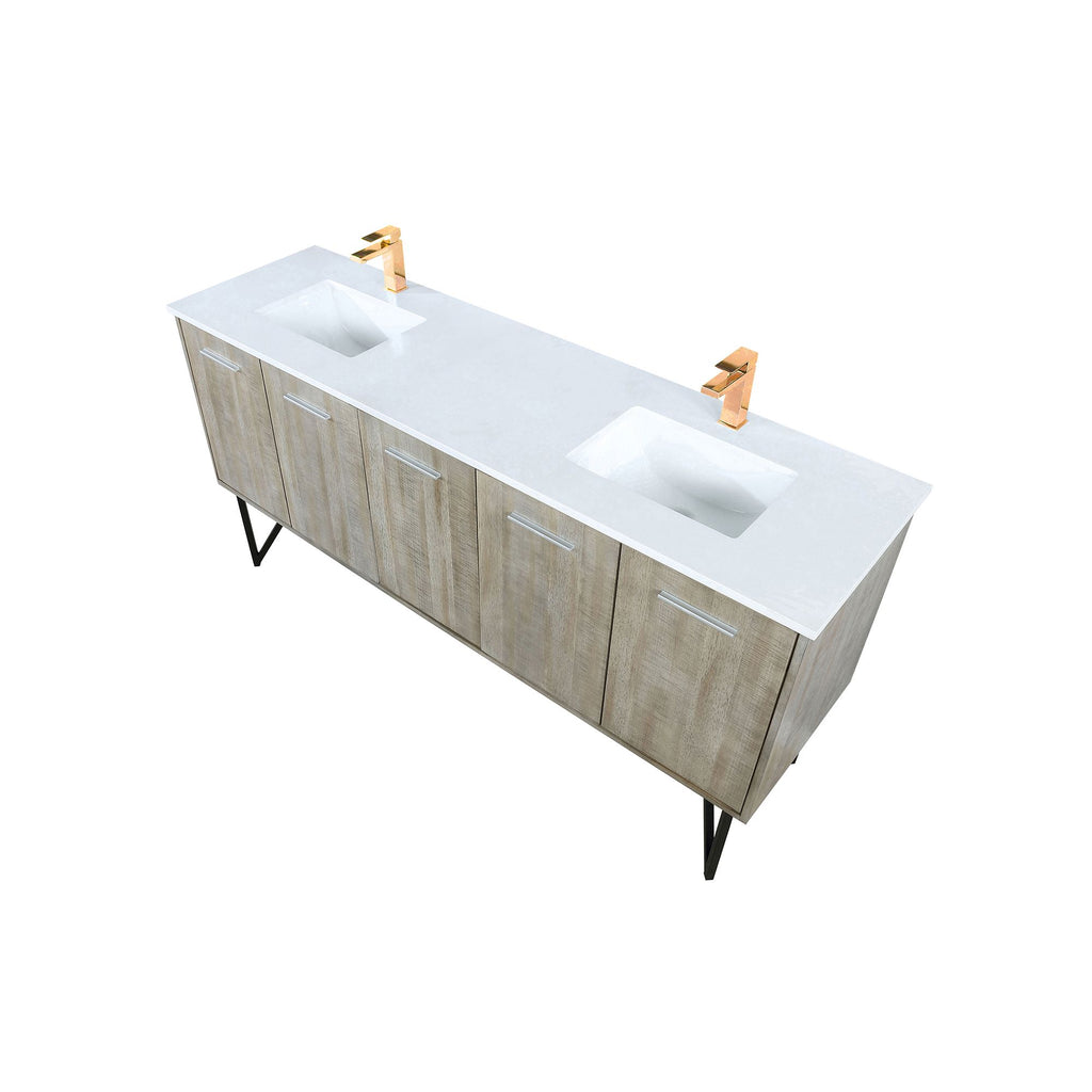 Rustic Double Bath Vanity with Rose Gold Faucet