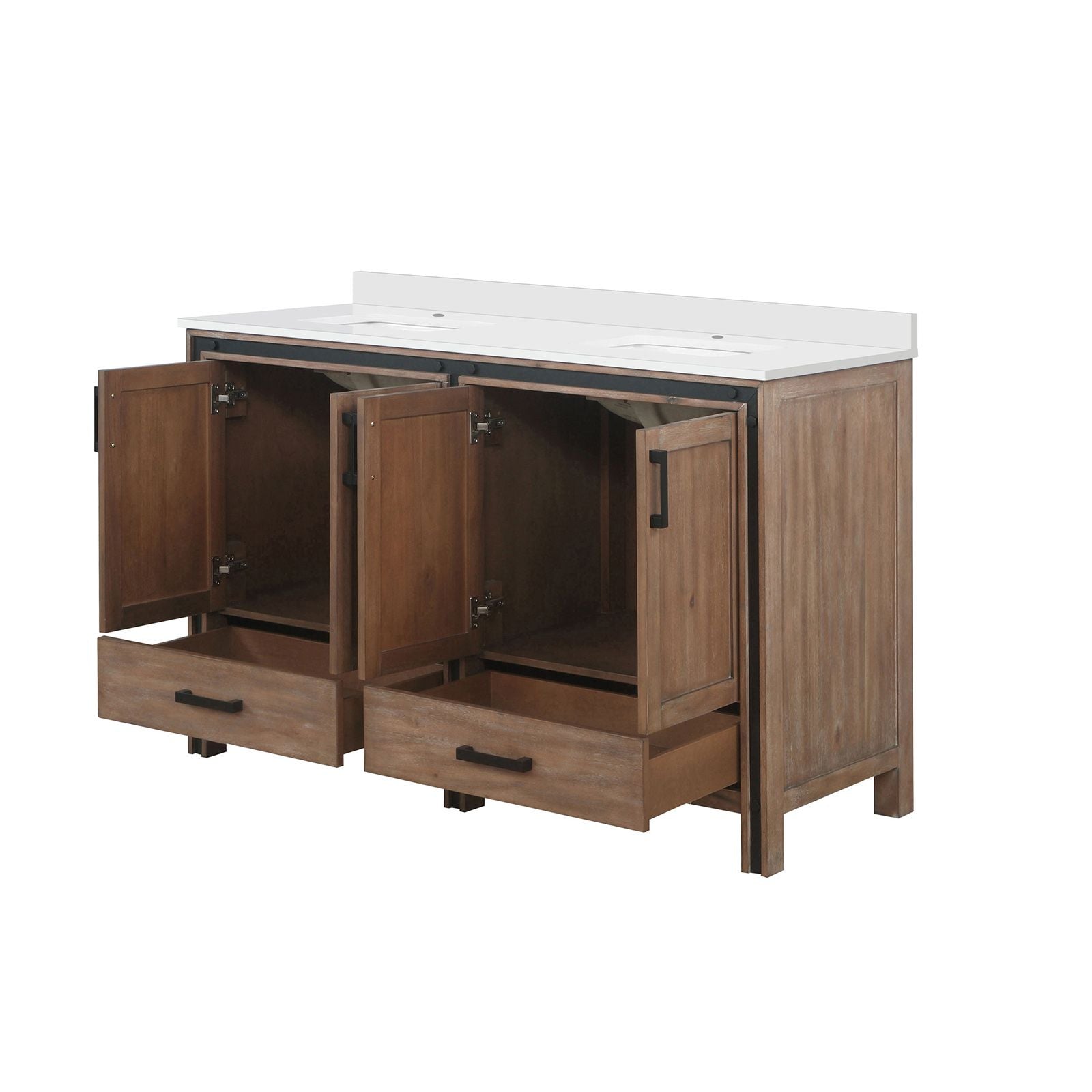Rustic Barnwood Double Bath Vanity with Cultured Marble Top