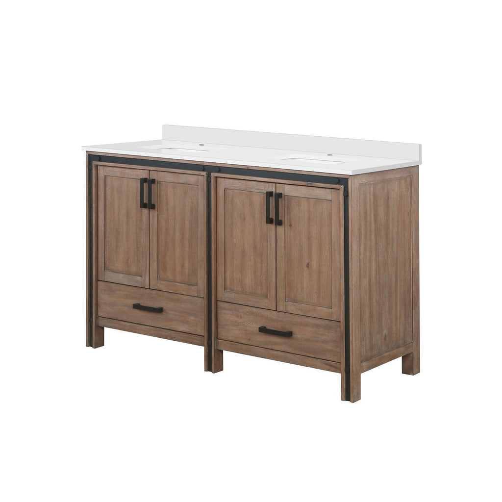 Rustic Barnwood Double Bath Vanity with Cultured Marble Top
