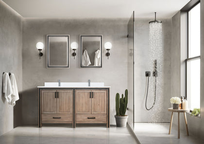 Rustic Barnwood Double Bath Vanity with Cultured Marble Top