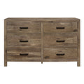 Rustic 6-Drawer Dresser with Weathered Pine Finish – Mandan Collection