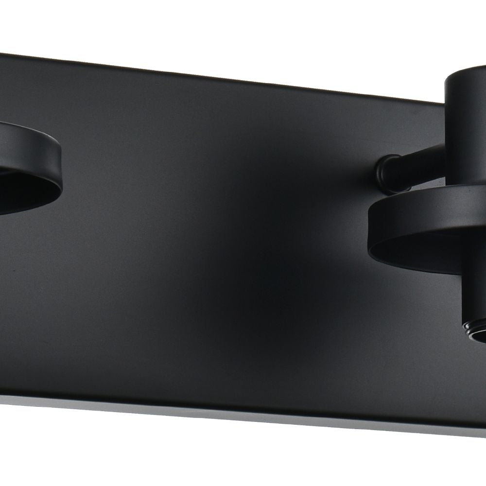 Rustic Wall Light Fixture in Matte Black with Clear Glass Shades