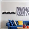 Rustic Wall Light Fixture in Matte Black with Clear Glass Shades - 4-Light