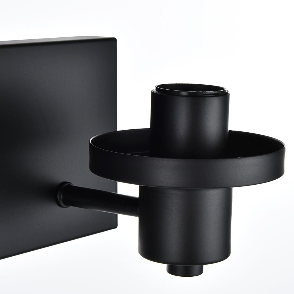 Rustic Wall Light Fixture in Matte Black with Clear Glass Shades