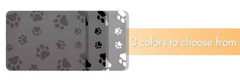 water-ready Bowl Mat with Grid and Paw Print Design