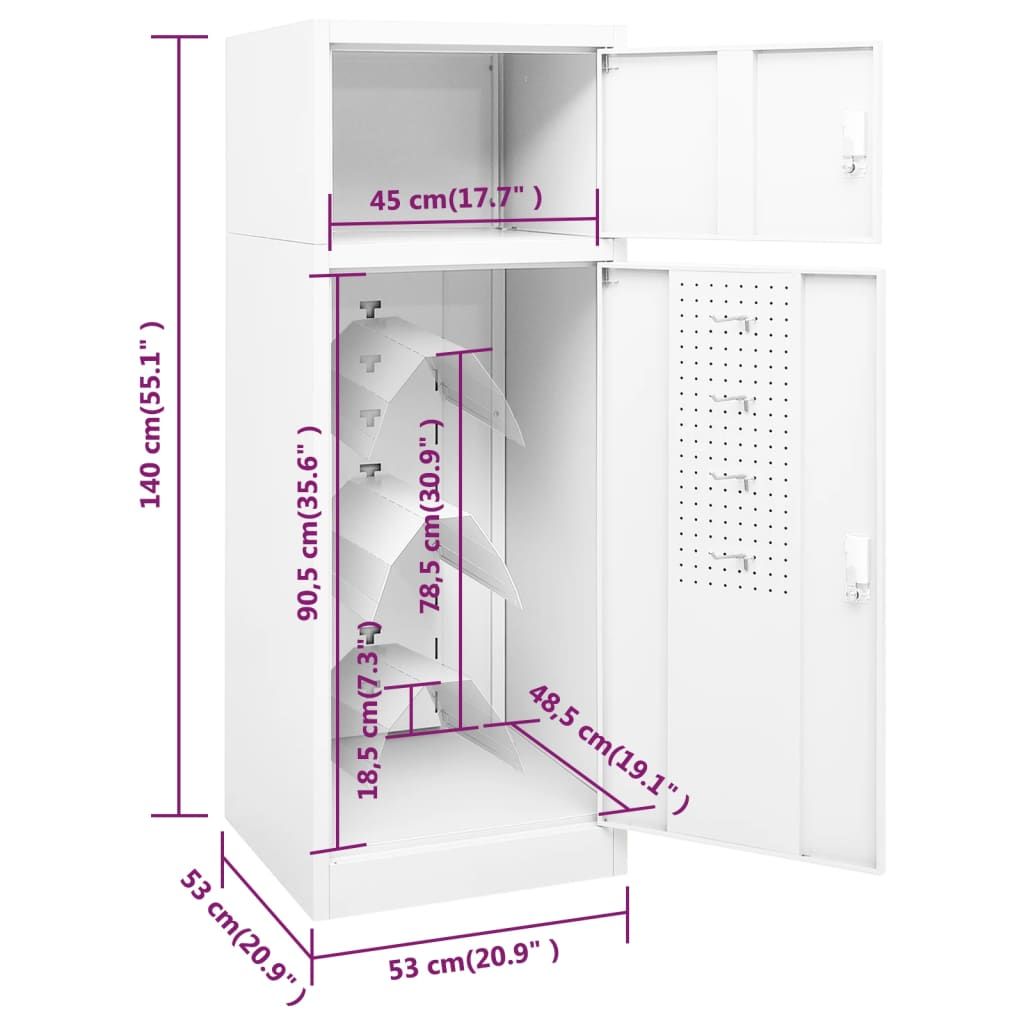 White Lockable Saddle Cabinet for Tack Rooms