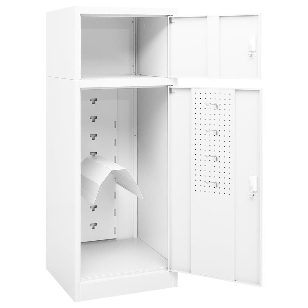 White Lockable Saddle Cabinet for Tack Rooms
