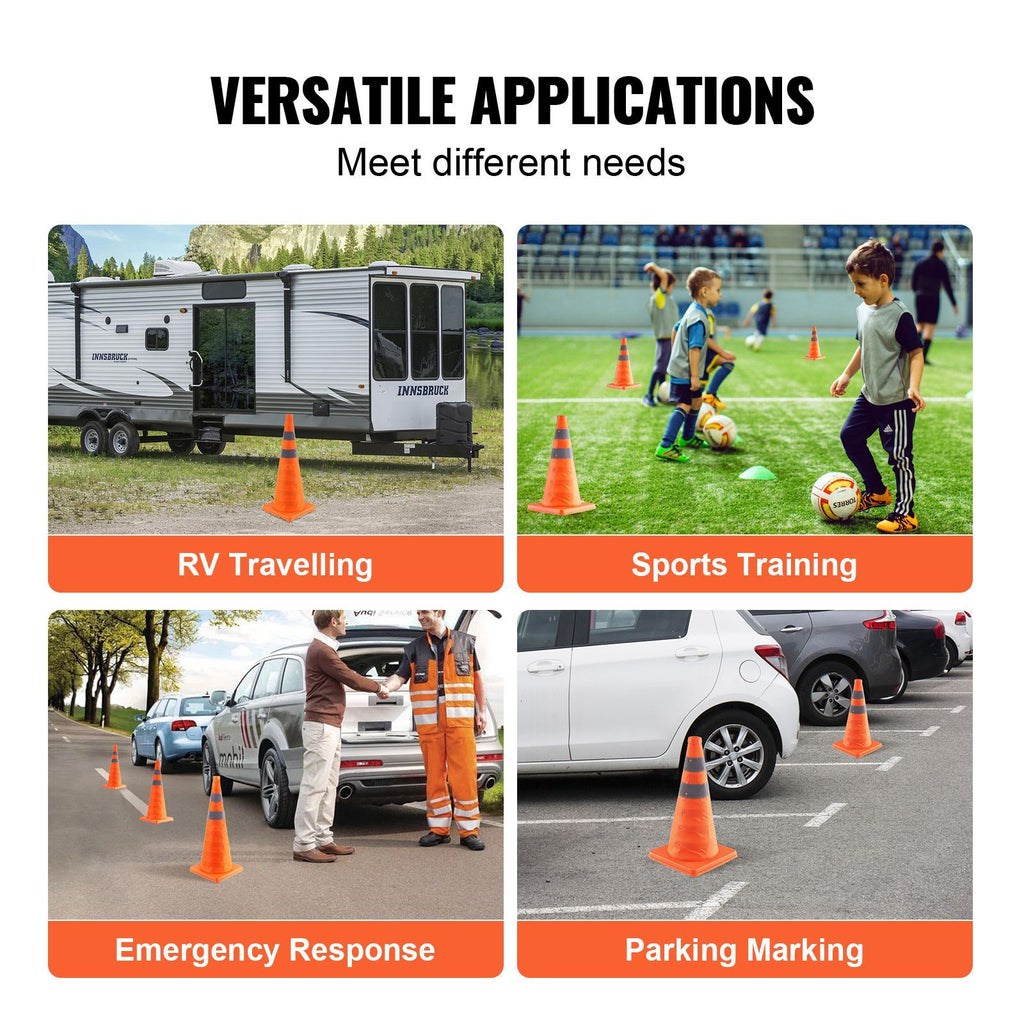 VEVOR Collapsible Traffic Cones with Reflective Collars