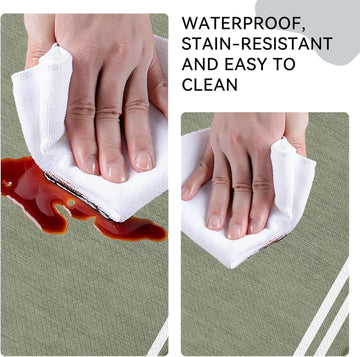 Sage Green Retro Kitchen Rug Set - Anti-Fatigue water-ready Mats