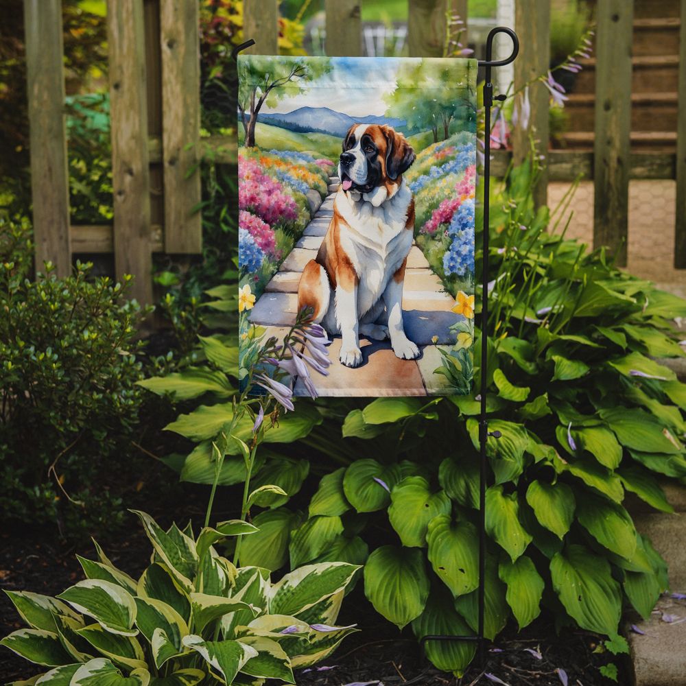 Vibrant Saint Bernard Garden Flag – Double-Sided Outdoor Decor